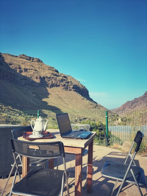 Terrace with sitting area Casas Blancas Tasartico