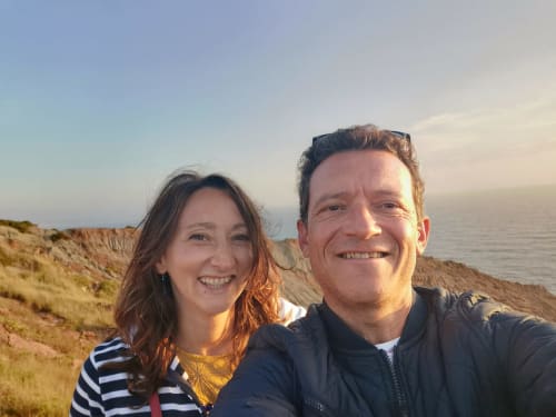 Nous devant la plage de  Gralha à São Martinho do Porto