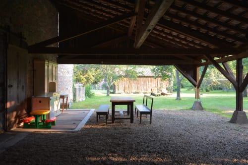 Ferme les Iris, véranda pour l'été, espace repas extérieur sous abri