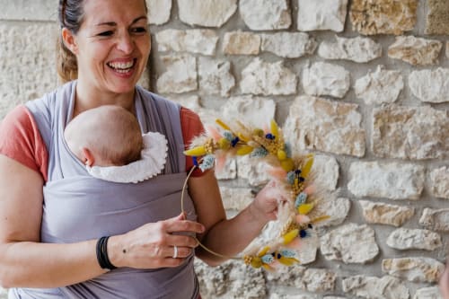 Bachelorette party weekend, on-site activity, flower wreath workshop