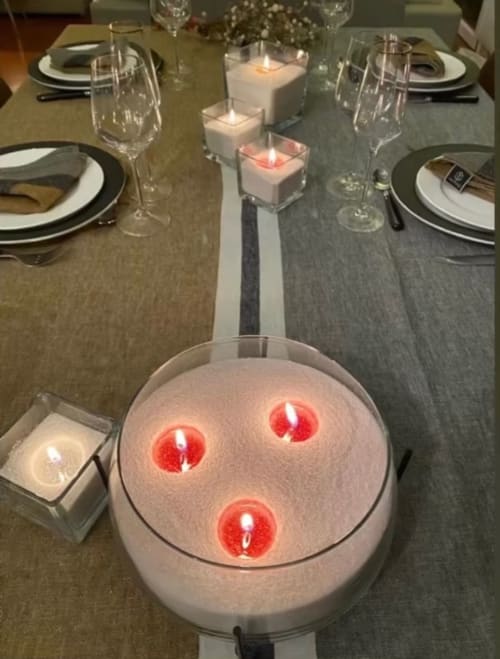 Décoration de table - une autre manière de mettre en valeur votre intérieur avec le sable de bougies Les Allumées - à retrouver au Clos Magedon - Chambres d'hôtes