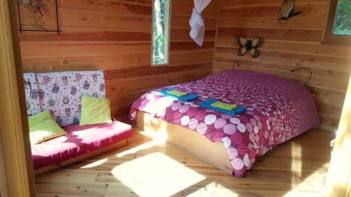 Intérieur des Cabanes de Sainte Camelle - Ariège - location de chambres insolites