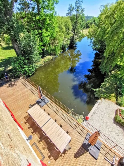 vue bucolique relaxant soleil repos terrasse