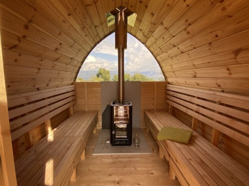 sauna feu de bois scandinave