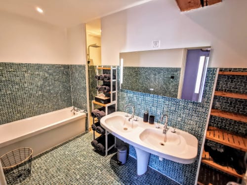 salle de bain double vasque baignoire zen 