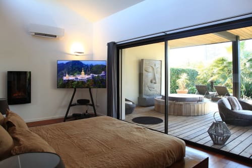 Lit Cottage Tropical Grand écran jacuzzi privatif