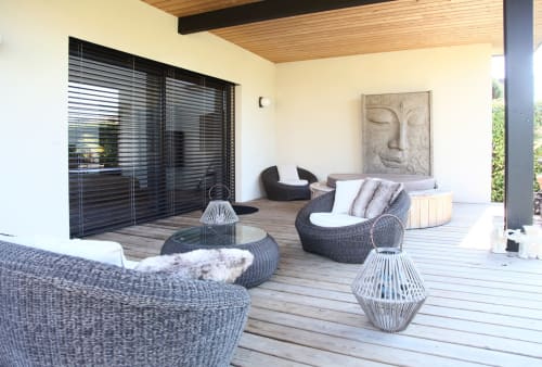 Terrasse Cottage Tropical Salon extérieur