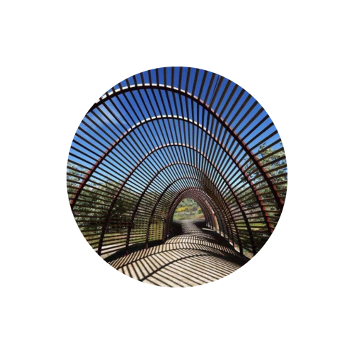 Wooden pergola tunnel at Casa das Jardas rural bed and breakfast in Ladoeiro, Portugal