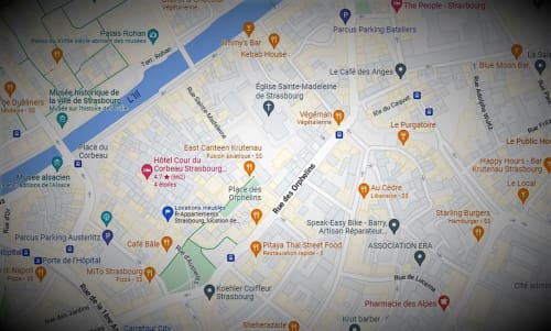 Emplacement Google de R-Appartements à Strasbourg dans le quartier de la Krutenau. 
