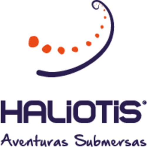 Logo Haliotis com linha curva e pontos laranja de Ó da Casa BnB em Peniche