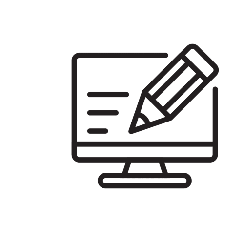 Bureau avec icône de crayon pour l'édition, représentant les outils de gestion immobilière de Conciergerie Des Climats