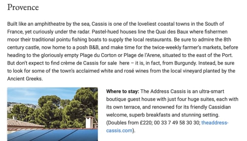 article telegraph - The Address Cassis - bed and breakfast and luxury boutique hotel Cassis - outdoor swimming pool