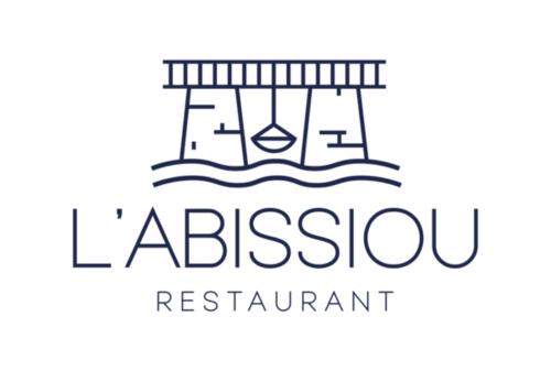 L'Abissiou Restaurant logo with bridge and water motif, Hôtel Maison Richet, Les Sables-d'Olonne