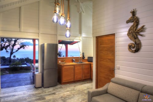 Modern cottage kitchenette with sea view at Le Domaine De L'ilet, Saint-Claude, Guadeloupe
