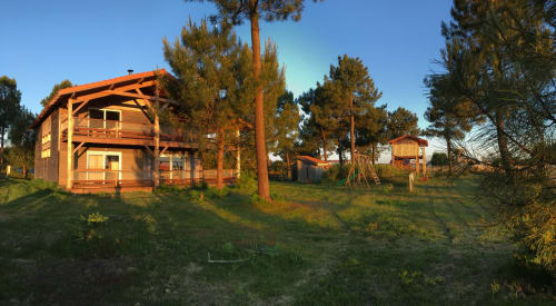 La maison de l'aérogrange, le jardin, location saisonnière, lotissement aéronautique aérodrome de Biscarrosse et Parentis

