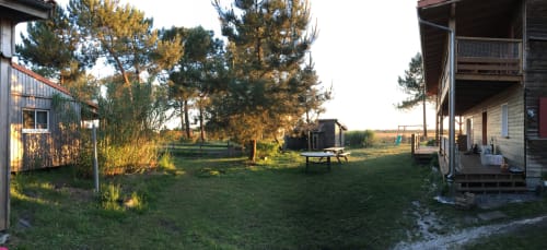 La maison de l'aérogrange, le jardin, location saisonnière, lotissement aéronautique aérodrome de Biscarrosse et Parentis

