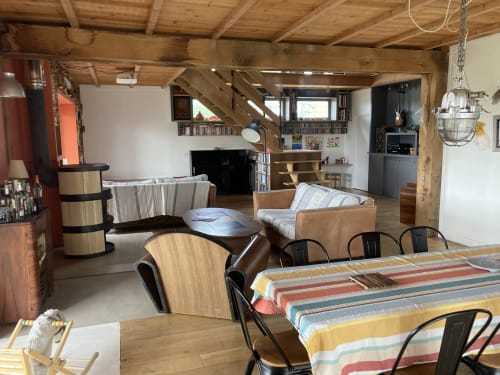 La maison de l'aérogrange, le séjour, location saisonnière, lotissement aéronautique aérodrome de Biscarrosse et Parentis


