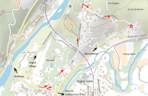 Map - Guest house & Guest rooms in Vogüé - Ardèche