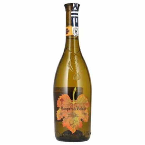 Botella de vino blanco Marqués de Vizhoja de Galicia, España, ideal para la mesa de Santiago de Compostela