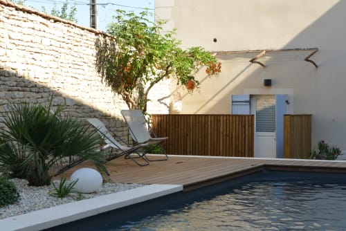 The Brechen Room has its own small terrace overlooking the pool.