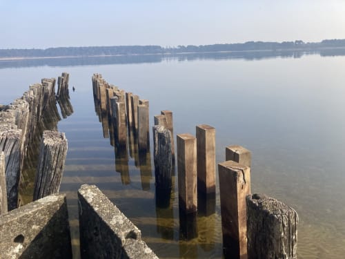 Lac de Cazaux et Sanguinet à proximité du site de l'aérogrange à Biscarrosse