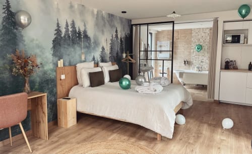 Chambre avec fresque forêt, ambiance nature
