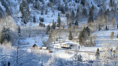 Villa Valtin B&B nichée dans une forêt enneigée et montagne du Valtin, France en hiver