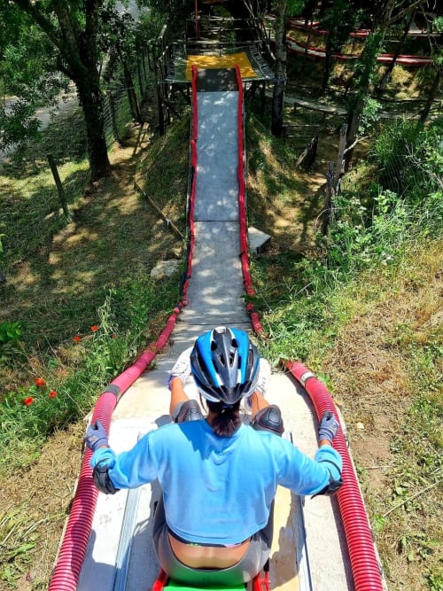 Swing Roller City Parc Aiguèze # La Sarrasine, Gîtes de vacances & more #Le Comptoir des Sarrasins, Restaurant/Café, Produits locaux et Idées cadeaux
