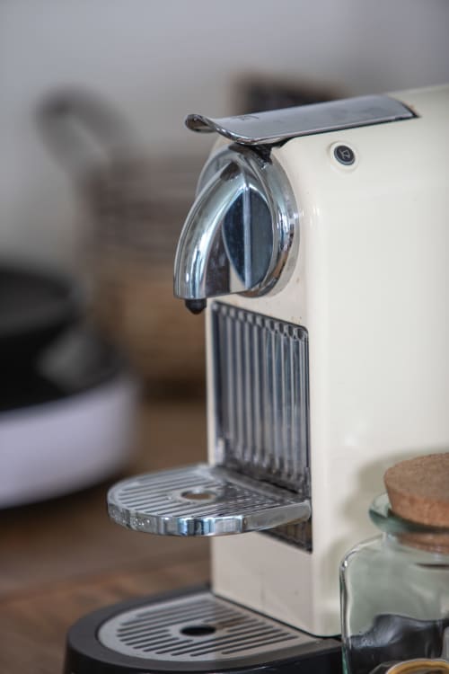 White espresso machine at Verdolivo B&B in Sale Marasino, Italy