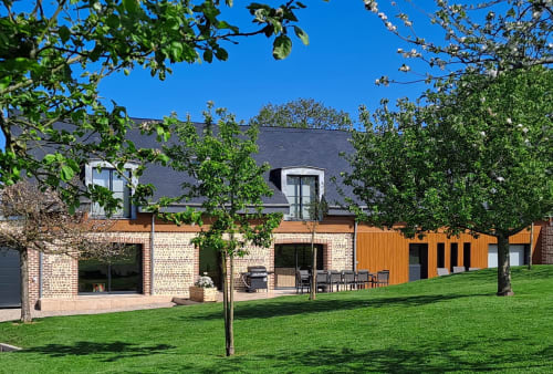 Eine Ferienunterkunft inmitten der Natur und an der Küste der Normandie: La Moussette du Clos Delamare, mit einem Spa und einer großen Terrasse