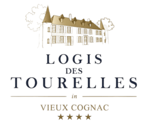 Logo de l'hôtel-château Logis des Tourelles à Vieux Cognac, France avec notation quatre étoiles