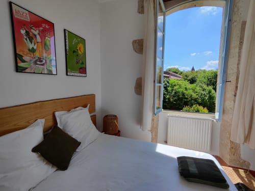 Bright double bedroom with garden view at Le Rêve d’Alice, Cèdre room in a peaceful Gers guesthouse