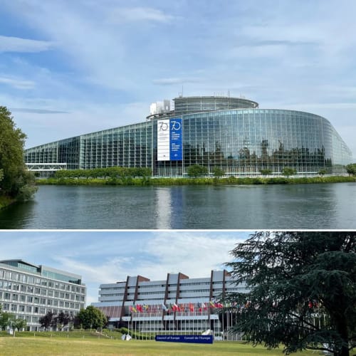 PROCHE PARLEMENT EUROPEEN, CONSEIL DE L'EUROPE, INSTITUTIONS EUROPEENES, STRASBOURG, capitale de l'europe, sessions parlementaires