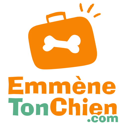 Logo de gîte acceptant les animaux « Emmène Ton Chien » avec icône d'os pour La Tour Blanche BnB