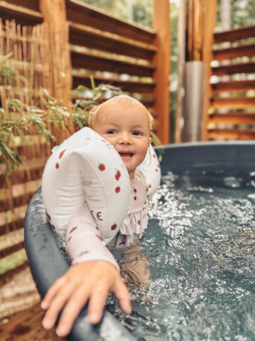 Stay with baby in family private spa lodge Vosges