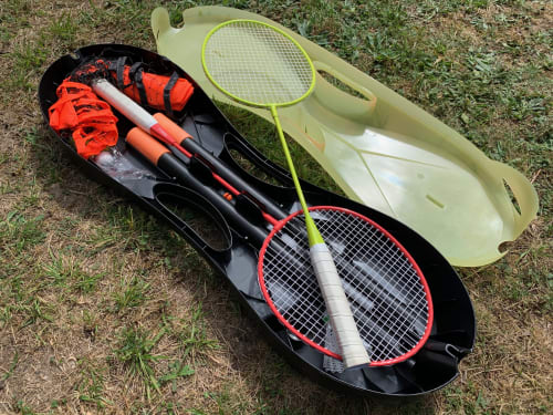 Tennis rackets and sports equipment at Le Paradis de Lucile, a Giverny-area bed and breakfast in La Roche Guyon, France