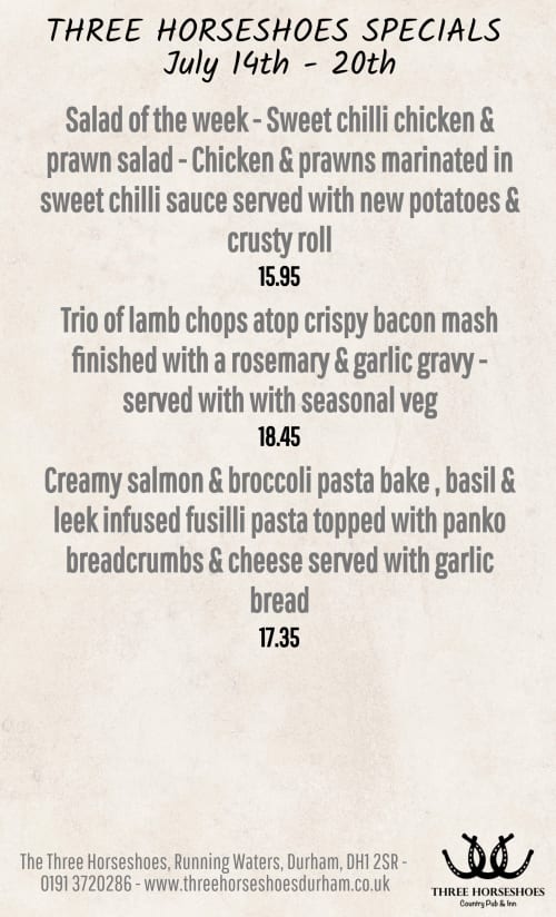 Gourmet Dining Experience | The Three Horseshoes
