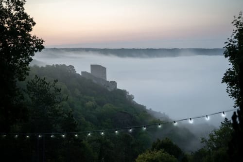 View of the keep of the Château de la Roche Guyon from the Paradise of Lucile