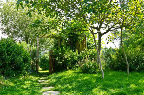 Ferienhaus Ker Huon - Der Garten - Ferienunterkunft mit privatem, überdachtem und beheiztem Pool, Ferienvermietung, Côtes d'Armor Bretagne, Perros Guirec, Tréguier, Trégastel, Paimpol.