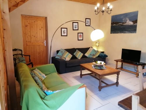 Ferienhaus Ker Huon - Wohnzimmer - Ferienhaus mit privatem, überdachten und beheizten Pool, Ferienvermietung, Rosa Granitküste - Côtes d'Armor - Bretagne - Perros Guirec Tréguier Trégastel Paimpol Frankreich