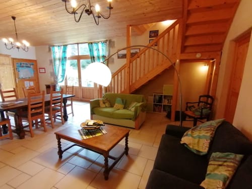 Ferienhaus Ker Huon - Woh- und Esszimmerzimmer - Ferienhaus mit privatem, überdachten und beheizten Pool, Ferienvermietung, Rosa Granitküste - Côtes d'Armor - Bretagne - Perros Guirec Tréguier Trégastel Paimpol Frankreich