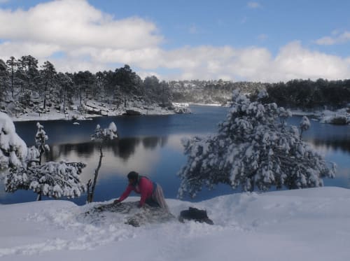 lago, Arareco, Arareko, nieve, invierno, Tarahumara