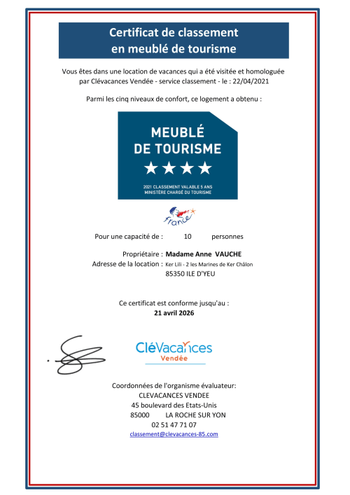 location de vacances démarche qualité ile d'Yeu