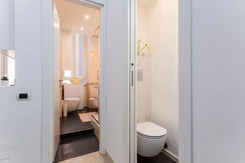 new bathrooms - big shower & washing-machine - second bathroom with WC & sink