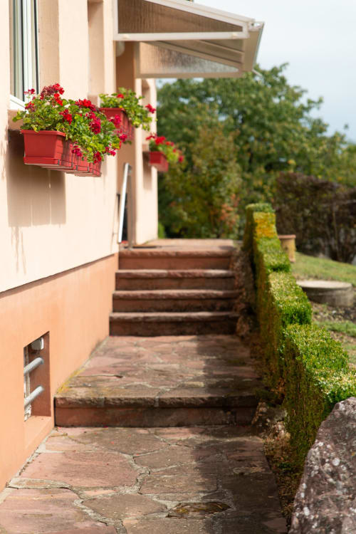 Allée vers entrée du Gîte Maison Gatsby Alsace