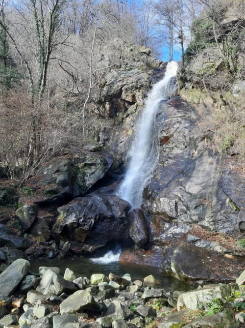 Cascading waterfall in forest near CasaRosada B&B, Vidracco Italy