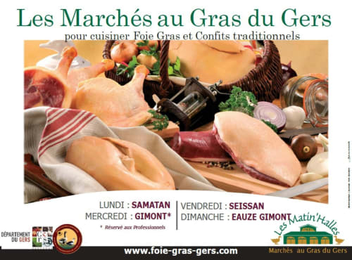 Les Marchés au Gras du Gers foie gras market in Monties showcasing traditional French poultry and ingredients