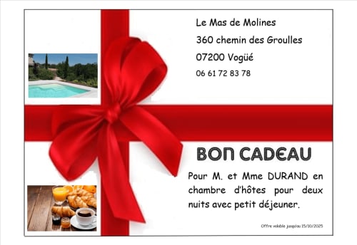 Gift card - Guest house & Guest rooms in Vogüé - Ardèche