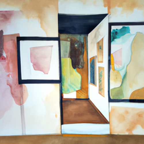 Peinture colorée dans une galerie d'art