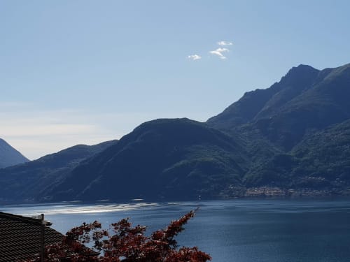 Lake view with mountains at Villa Vista Lago di Como, Bellano Italy